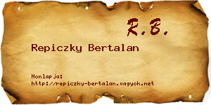 Repiczky Bertalan névjegykártya
